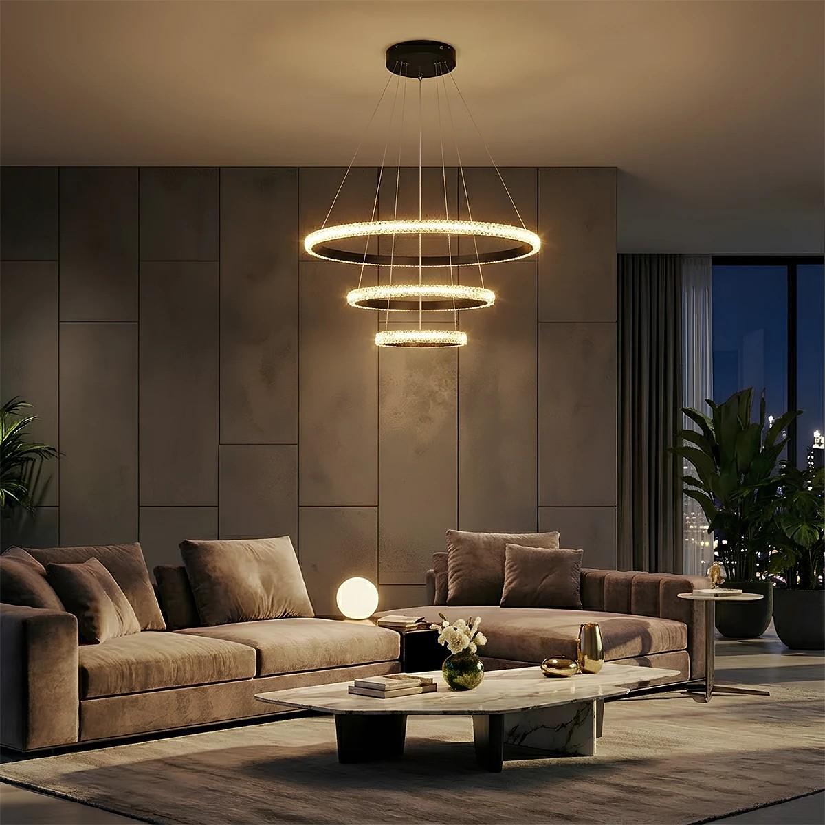 kelvo ® DIAMOND KLV-101-0237 LED висяща таванна лампа 100W 10000lm 180° AC 220-240V IP20 Регулируема бяла CCT с контрол от 2700K до 6000K Димируема -