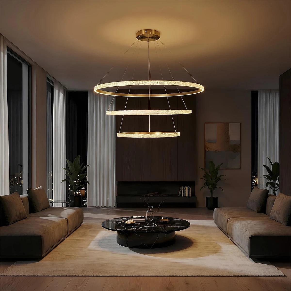 kelvo ® DIAMOND KLV-101-0242 LED висяща таванна лампа 150W 15000lm 180° AC 220-240V IP20 Регулируема бяла CCT с контрол от 2700K до 6000K Димируема -