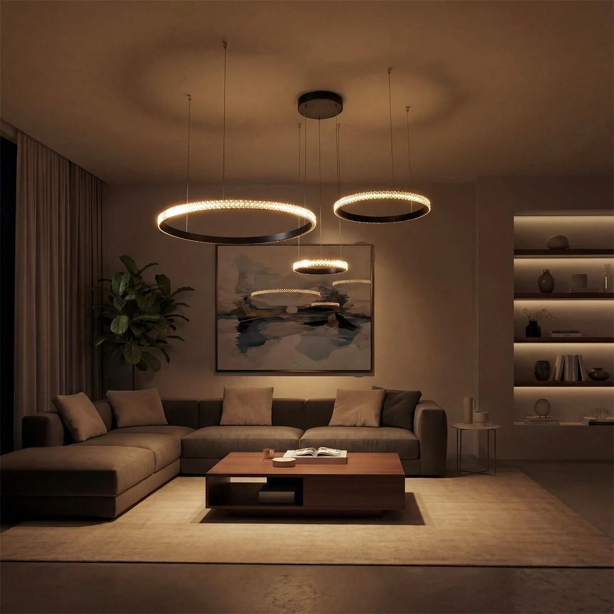 kelvo ® DIAMOND KLV-101-0243 LED висяща таванна лампа 100W 10000lm 180° AC 220-240V IP20 Регулируема бяла CCT с контрол от 2700K до 6000K Димируема -