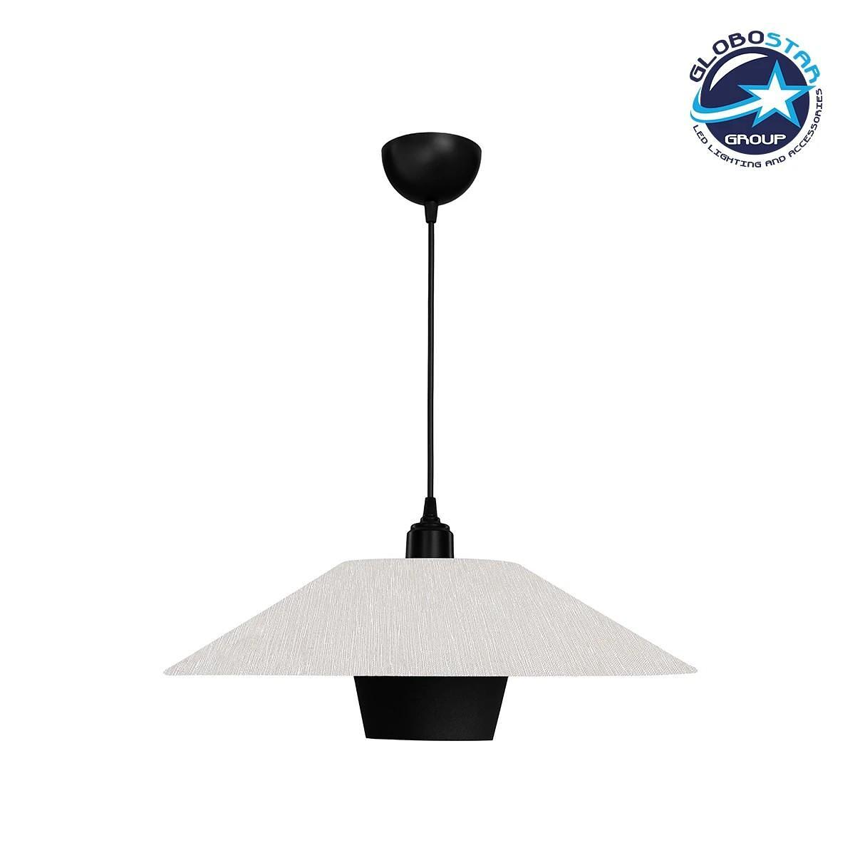 GLOBOSTAR ® STORM 203-0293 Модерна висяща лампа за таван с фасунга 1 x E27 AC 220-240V IP20 - Черно и бяло