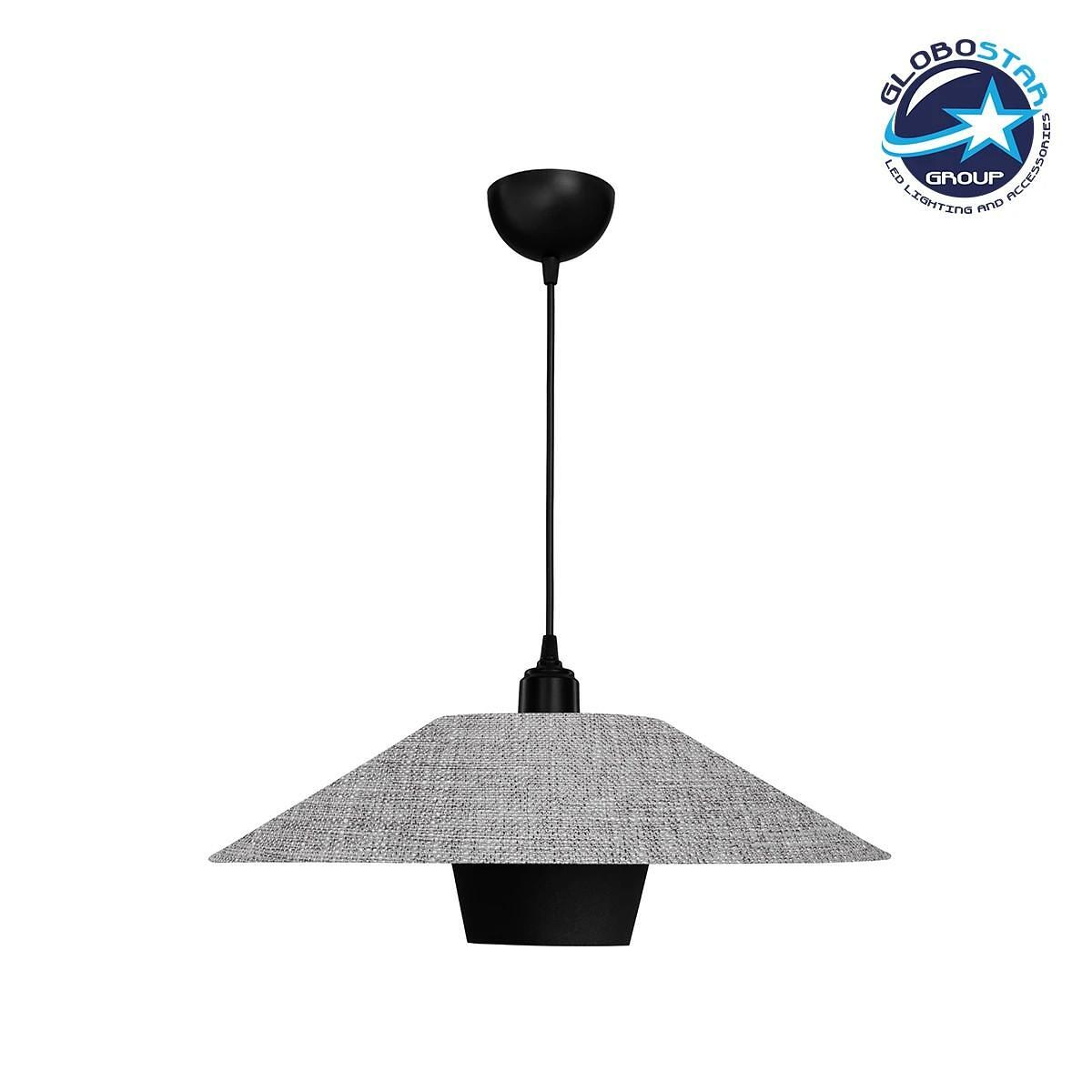 GLOBOSTAR ® STORM 203-0292 Модерна висяща лампа за таван с фасунга 1 x E27 AC 220-240V IP20 - Черно и сиво