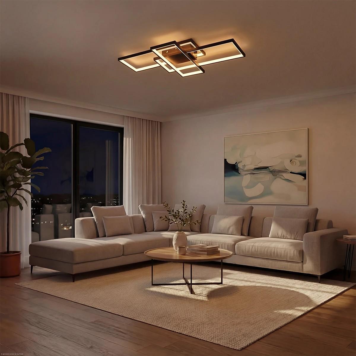 kelvo ® QUADRA KLV-101-0293 LED таванна лампа 100W 10000lm 120° AC 220-240V IP20 Регулируема бяла CCT с контрол от 2700K до 6000K Димируема - Lumiled