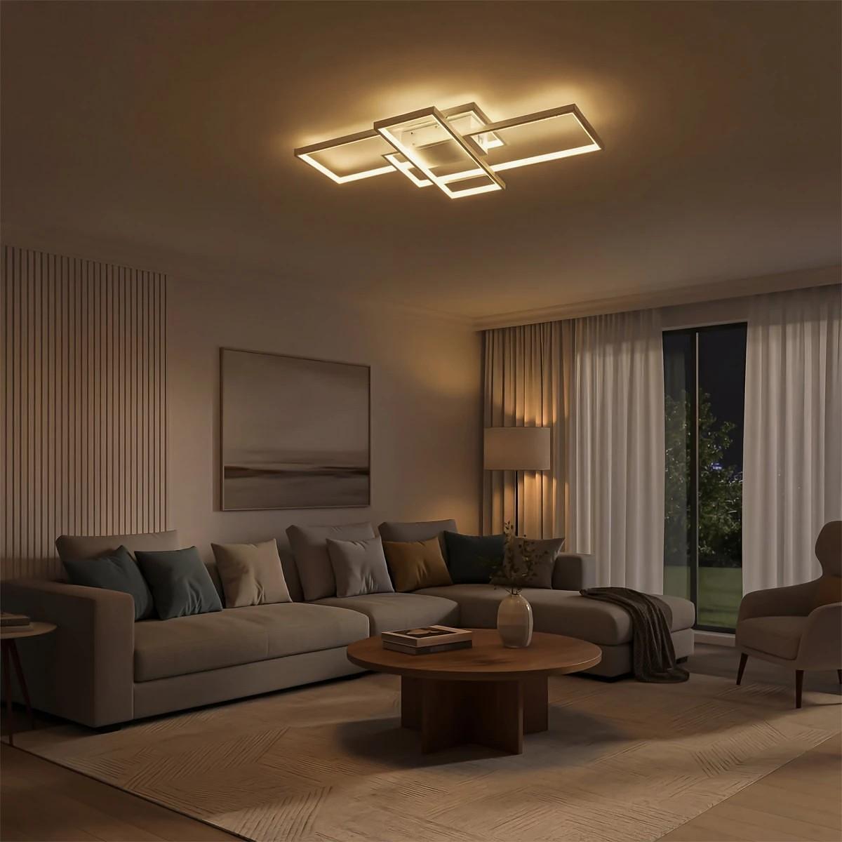 kelvo ® QUADRA KLV-101-0294 LED таванна лампа 100W 10000lm 120° AC 220-240V IP20 Регулируема бяла CCT с контрол от 2700K до 6000K Димируема - Lumiled