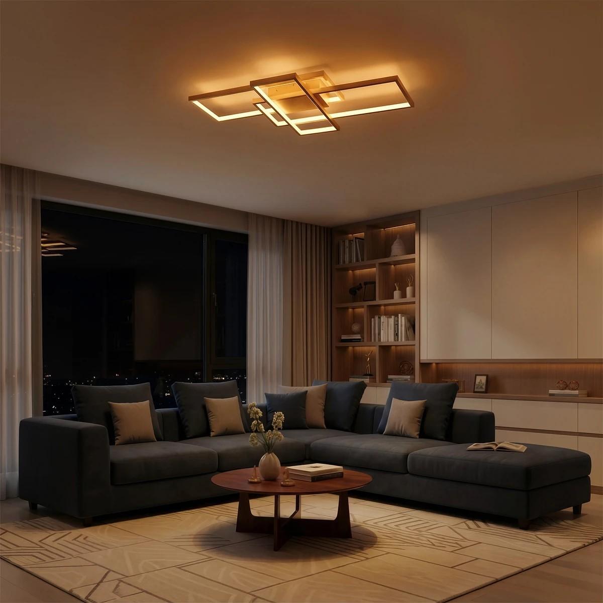 kelvo ® QUADRA KLV-101-0295 LED таванна лампа 100W 10000lm 120° AC 220-240V IP20 Регулируема бяла светлина с контрол от 2700K до 6000K Димируема- Шам
