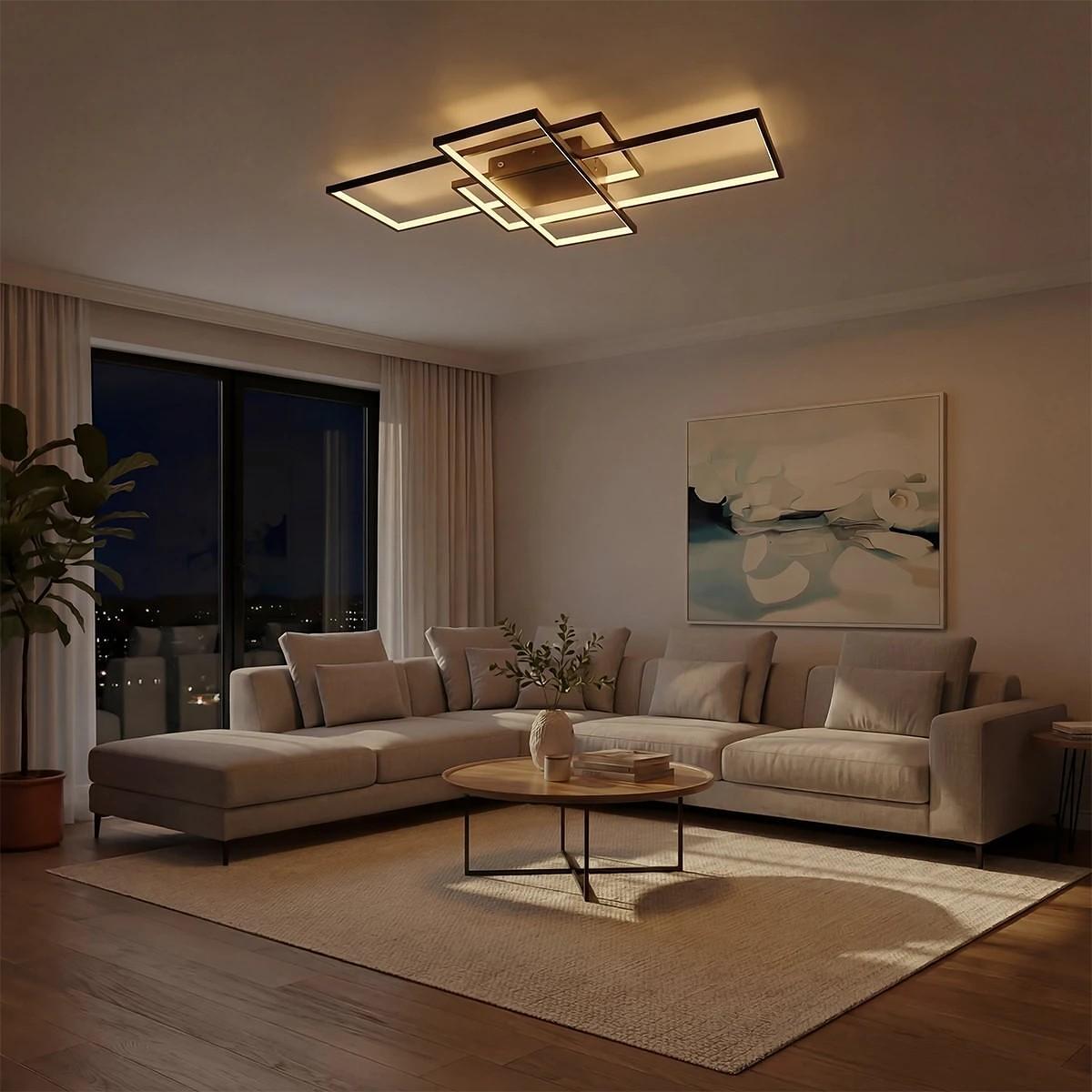 kelvo ® QUADRA KLV-101-0296 LED таванна лампа 120W 12000lm 120° AC 220-240V IP20 Регулируема бяла светлина с контрол от 2700K до 6000K Димируема - Lu