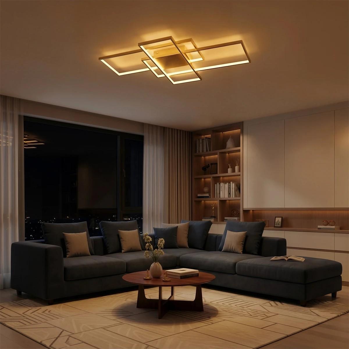 kelvo ® QUADRA KLV-101-0298 LED таванна лампа 120W 12000lm 120° AC 220-240V IP20 Регулируема бяла CCT с контрол от 2700K до 6000K Димируема - Lumiled